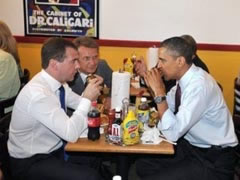 Obama qeras Medvedev me hamburger