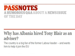 'The Guardian' ben humor me Blair: Shqiperia eshte i vetmi vend ku Laburisti i Ri eshte ende ne mode