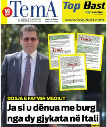 Fatmir Mediu i denuar ne Itali. Ka shoqeruar jashte kryeministrin Berisha me emer te ndryshuar